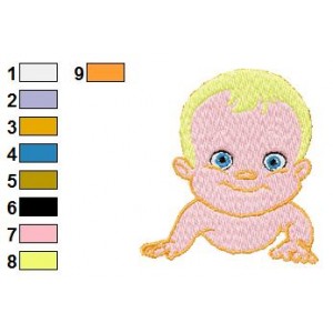 Blonde Baby Embroidery Design